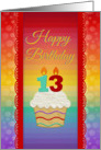 Cupcake with Number Candles, 13 Years Old Birthday card