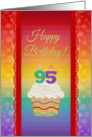 Cupcake, Happy Birthday 95 Years Old Birthday card