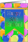 Banner on Colorful Balloons, Happy 80th Birthday card