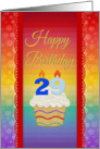 Cupcake with Number Candles, 29 Years Old Birthday card