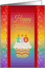 Happy Birthday, 110 Years Old, Colorful Cupcake card