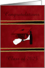 Class of 2025, Cap and Diploma, Graduation Congratulations, Red card