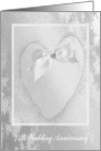 Bow on Heart, 75th Wedding Anniversary, Invitation, Diamond White card