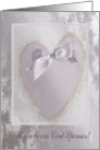 Lavender Heart with Bow, Cord Sponsor card