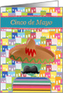 Big Sombrero, Big Mostache in Color Poncho, Cinco de Mayo card