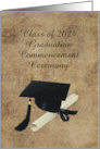 Graduation, 2024, Commencement Ceremony, Cap with Diploma, Custom Text card