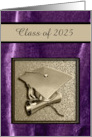 Graduation Cap with Diploma, 2025, Commencement, Purple and Gold card