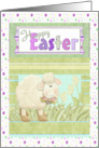 Cute Lamb in a Field of Flowers, Happy Easter card