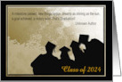 2024 Graduates, Graduation Congratulations, Gold & Black, Custom Text card