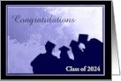 2024 Graduates, Congratulations, Purple & Black, Custom Text card