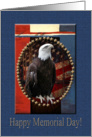 Eagle with Stars and Stripes, Happy Memorial Day card