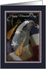 Eagle Profile with American Flag with Tassels, Happy Memorial Day card