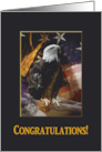 Eagle with American Flag with Tassels, Eagle Scout Congratulations card