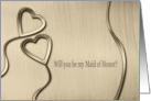 Two Gold Hearts, Maid of Honor card