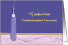Invitation, Commencement Ceremony, 2025, Tassel, Purple and gold card