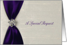 Reader, Deep Purple Satin Ribbon with Jewel card