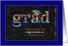 Congratulations, Graduation, Cap, Neon Abstract Design card