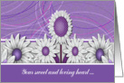 Mother’s Day, For Sister, Sunflower in Purple card