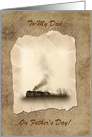 Father’s Day, From, Train with Smoke, Custom Text card