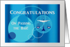 Congratulations, Passing the Bar, Scales, Aqua Blue Circle Abstract card