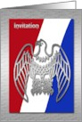 Eagle Scout Award Invitation, Silver Eagle on Red, White and Blue card