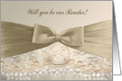 Invitation, Reader, Bow on Lace, Sepia card