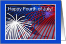 Birthday, Fourth of July, Eagle Flying with Fireworks card
