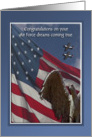 Congratulations, Air Force Commissioning, Stone Eagle, Flag & Planes card