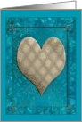 65th Anniversary, Painted Jeweled Like Heart, Sky Blue card