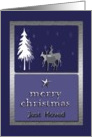 We have moved, Deer in the Forest, Merry Christmas, Purple card