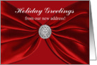 Holiday Greetings from our new address, Fabulous Christmas Red Sash card