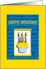 101st Birthday Cupcake on Musical Notes, Happy Birthday card