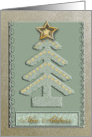 Christmas Tree with Gold Star, New Address card