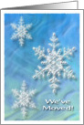 Snowflakes on Blue, We’ve moved card