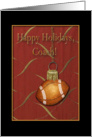 Happy Holidays Coach, Football Ornament card