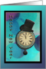 Pendulum Clock with Top Hat, New Year’s Eve Party Invitation card