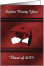Cap & Diploma, Graduation Commencement Ceremony Invitation, Red card