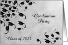 Caps in the Air, 2024 Graduation, Black and Silver, Graduation Party card