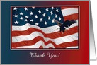 Eagle Landing on American Flag, Thank you, Eagle Scout Project card