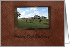 Happy 80th Birthday, Friendly Welcome from Horses, Custom Text card