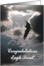 Congratulations Eagle Scout, Eagle into Clouds card