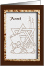 Pesach, Food and Wine with Candles and the Star of David card