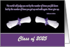 The Twins’ Graduation Party, Purple Twin Diplomas, 2024, Custom Text card