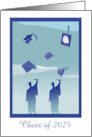 The Twins Graduation Party, Boys, Caps in the Air, Custom Text, 2025 card