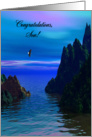Congratulations, Son, Flight of the Eagle over Beautiful Landscape card