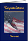 Congratulations Eagle Scout, Cousin, Flying Eagle, Custom Text card