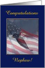 Congratulations Eagle Scout, Nephew, Flying Eagle, Custom Text card