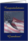 Congratulations Eagle Scout, Grandson, Flying Eagle, Custom Text card