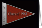 Class of 1981 Reunion Invitation, Maroon and Gold Banner card