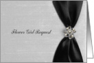 Flower Girl, Black Satin Ribbon-look with Jewel-like on Gray card